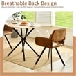 Homycasa Swivel Dining Chairs Set of 2 Upholstered Seat Square Metal Leg Brown
