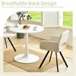 Homycasa Upholstered Swivel Dining Chair in Beige/Metal Legs (Set of 2)