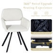 Homycasa Upholstered Swivel Dining Chair in Beige/Metal Legs (Set of 2)