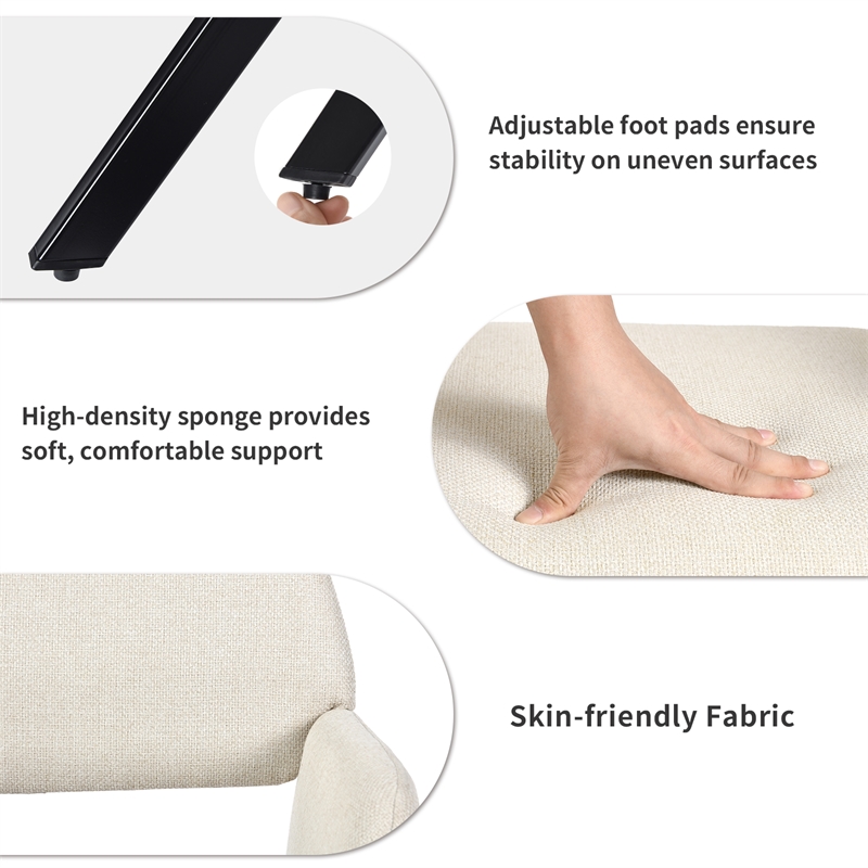 Homycasa Upholstered Swivel Dining Chair in Beige/Metal Legs (Set of 2)