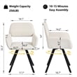 Homycasa Upholstered Swivel Dining Chair in Beige/Metal Legs (Set of 2)
