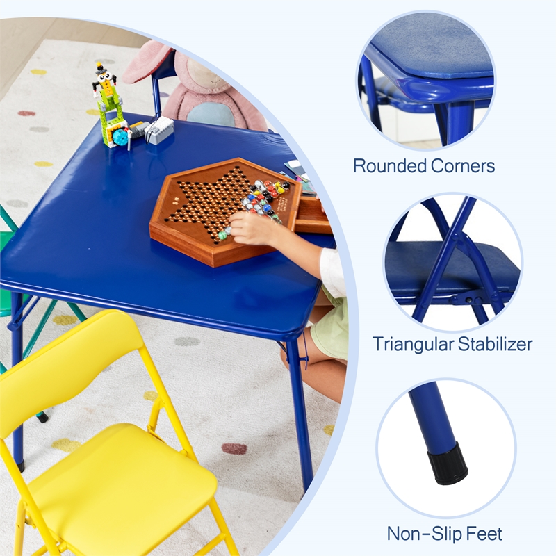 Homycasa Kids Table Chair Set Multicolor 4 Piece Set for Play and Dining