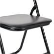 Homycasa Folding Chairs Set of 2 Black PVC Upholstered Durable Steel Frame