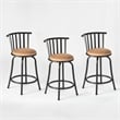 Homycasa Adjustable Height Metal Bar Stools Set of 3 Brown