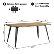 Homycasa Dining Table MDF Wave Edge Writing Home Office Desk Walnut