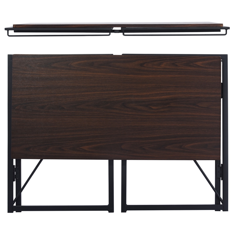 Homycasa 39 inch Home Office Desk Writing Computer Table Walnut