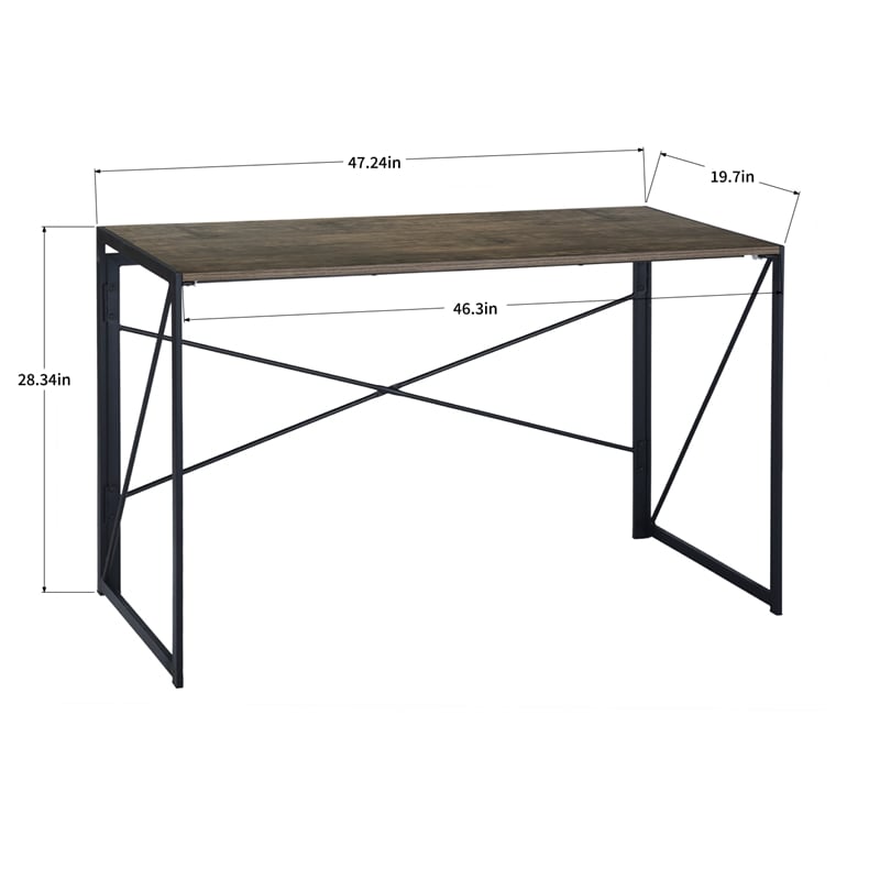 Homycasa 47 inch Home Office Desk Computer Writing Study Table Black