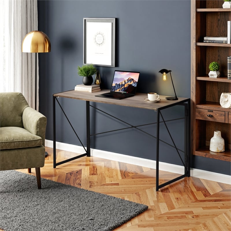 Homycasa 47 inch Home Office Desk Computer Writing Study Table Black