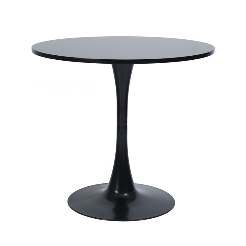 Homycasa Modern Black Dining Table with Round MDF Top