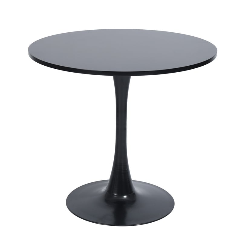 Homycasa Modern Black Dining Table with Round MDF Top