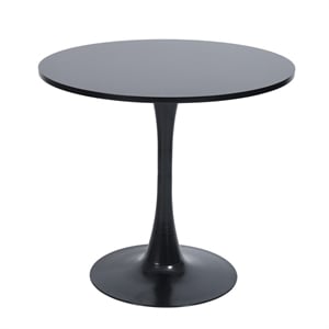 Homycasa Modern Black Dining Table with Round MDF Top