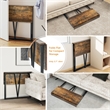 Homycasa Foldable Walnut Home Office Desk with MDF Top