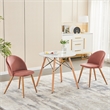 Homycasa Set of 2 Rose Velvet Dining Chairs with Oak Finish Metal Legs