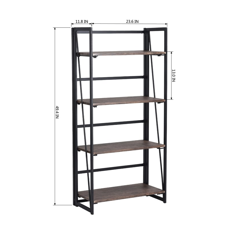 Homycasa 5 Tier Industrial Storage Shelf with Metal Frame Rustic Brown