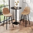 Homycasa Bar Height Swivel Bar Stools Faux Leather Brown (Set of 2)