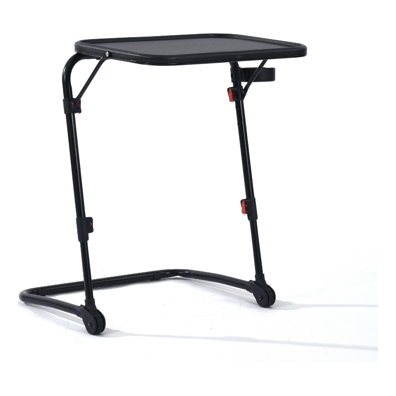 Homycasa Adjustable Folding TV Dining Tray Table with Cup Holder Black