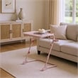 Homycasa Adjustable Folding TV Dining Tray Table with Cup Holder Pink