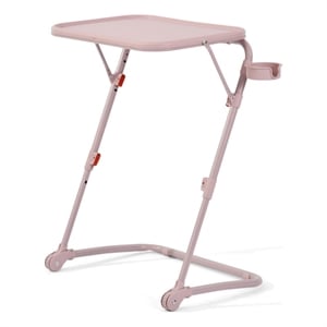 Homycasa Adjustable Folding TV Dining Tray Table with Cup Holder Pink