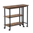 Homycasa Adjustable and Foldable Rustic Kitchen Cart with Storage Walnut