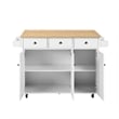 Homycasa Adjustable Foldable Kitchen Cart with Expandable Countertop White Oak