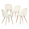 Homycasa Beige Dining Chair Set of 4 Comfortable Upholstered Chairs