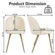 Homycasa Beige Dining Chair Set of 2 Comfortable Upholstered Chairs