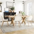Homycasa Beige Dining Chair Set of 2 Comfortable Upholstered Chairs