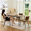 Homycasa 47 inch Dining Table Oak Look Top Black Metal Frame for 4