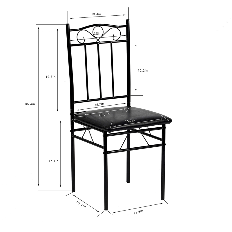 Homycasa 6 Piece Dining Set with PU Leather Seats Perfect for Home Black