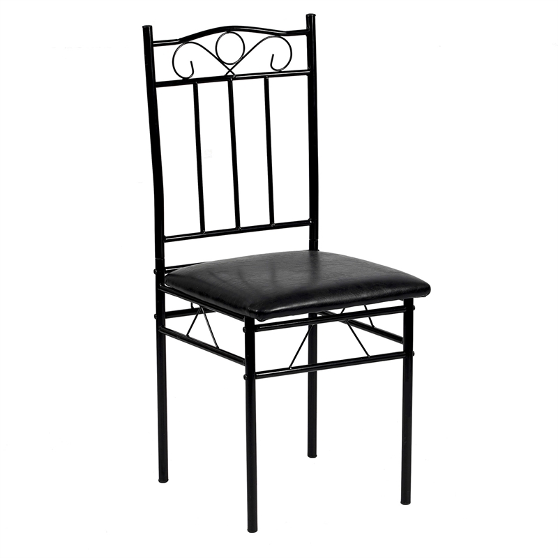 Homycasa 6 Piece Dining Set with PU Leather Seats Perfect for Home Black