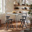 Homy Casa Gray Folding Table with Steel Frame Portable Durable