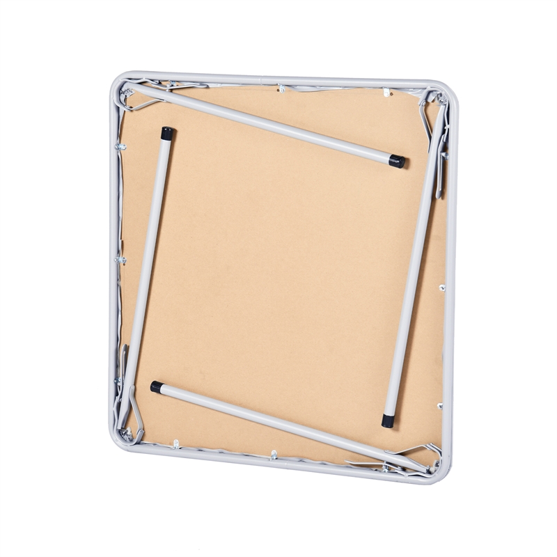 Homy Casa Gray Folding Table with Steel Frame Portable Durable