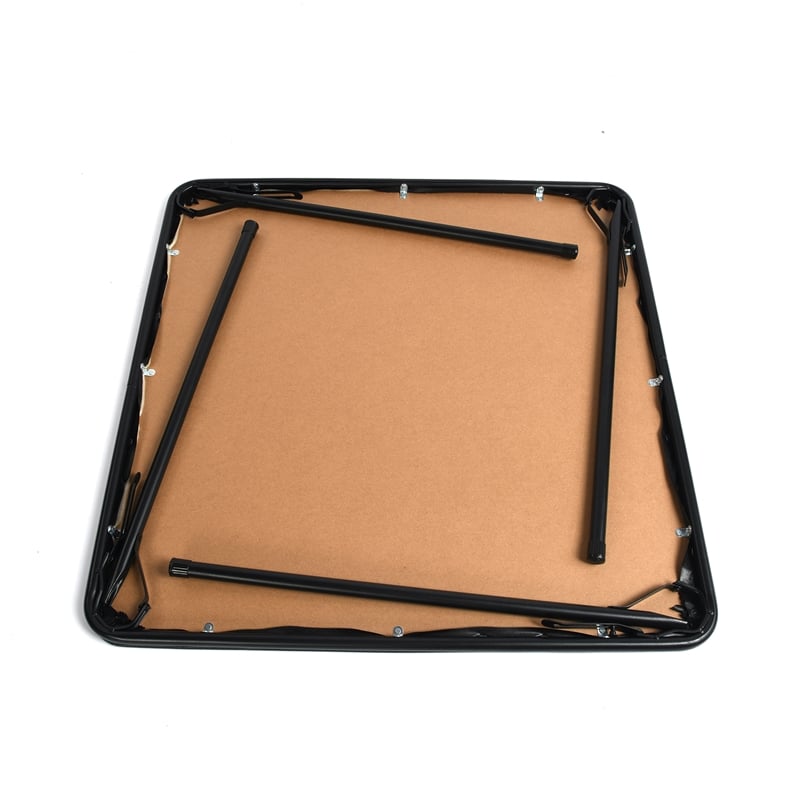 Homy Casa Black Folding Table with Steel Frame Portable Durable