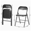 Homy Casa 3-Piece Black Folding Patio Dining Set with PVC Chairs