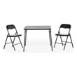 Homy Casa 3-Piece Black Folding Patio Dining Set with PVC Chairs