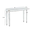 Homycasa Mirrored Console Table with Sleek Glass Top Reflective Silver Legs