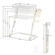 Homy Casa White Plastic Folding Table with Metal Frame and Cup Holder for Dining