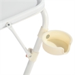 Homy Casa White Plastic Folding Table with Metal Frame and Cup Holder for Dining