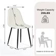 Homy Casa Set of 4 Lumos Beige Fabric Home Dining Chairs with Black Metal Legs