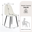 Homy Casa Set of 4 Lumos Beige Fabric Cafe Chairs with Black Metal Legs
