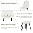 Homy Casa Set of 4 Lumos Beige Fabric Cafe Chairs with Black Metal Legs