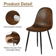 Homy Casa Set of 4 Suede Brown Home Dining Chairs with Black Metal Legs
