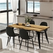 Homy Casa Set of 4 Grey Terry Fabric Home Dining Chairs with Black Metal Legs