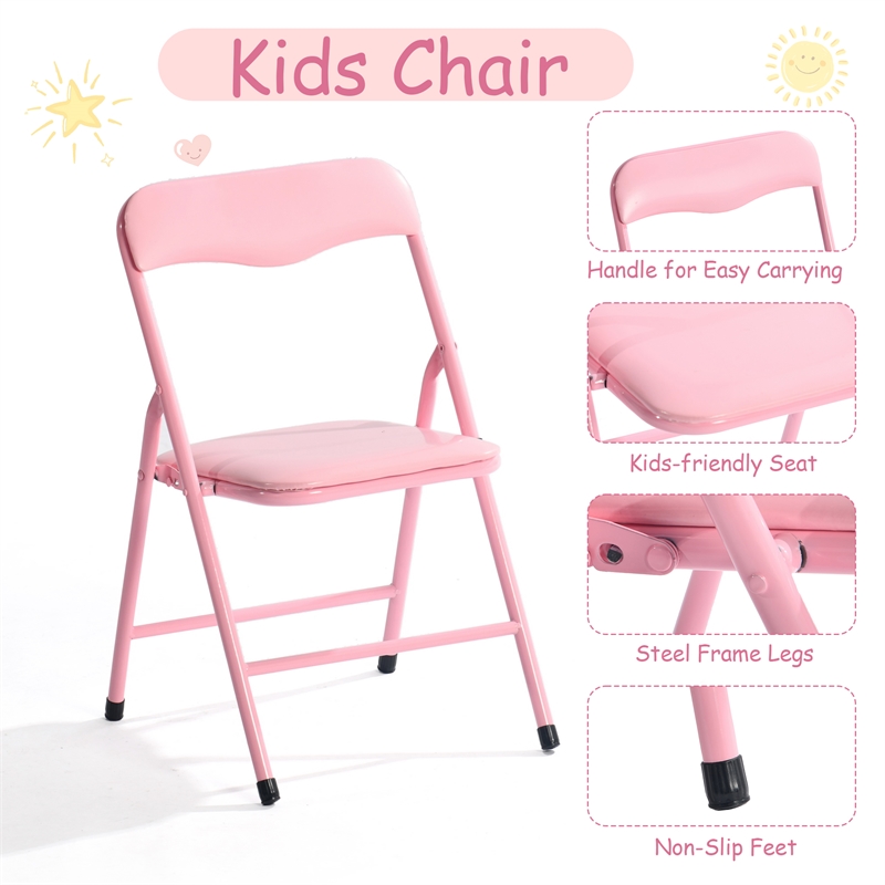 Homy Casa Multi-Color 5-Piece Steel & PVC Kid's Table and Chair Set for Picnics