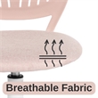 Homy Casa Pink Mesh & Fabric Kitchen Counter Helper Chair with Height Adjustment