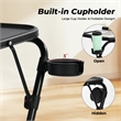 Homy Casa Black Steel Adjustable Folding Kids Desk Table with Cup Holder