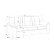 Homy Casa Vintage Dark Brown Breathable PU Leather Three-Seat Sofa