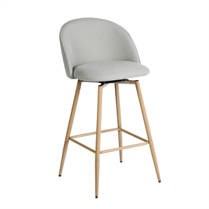 Homy Casa 26&quot Fabric Upholstered Counter Stool in Gray (Set of 2)