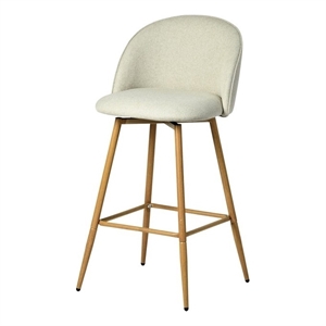 Homy Casa 26&quot Fabric Swivel Counter Stool Set of 2 Beige