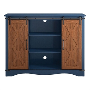 liviland 47 in. sliding barn door storage accent cabinet - navy blue